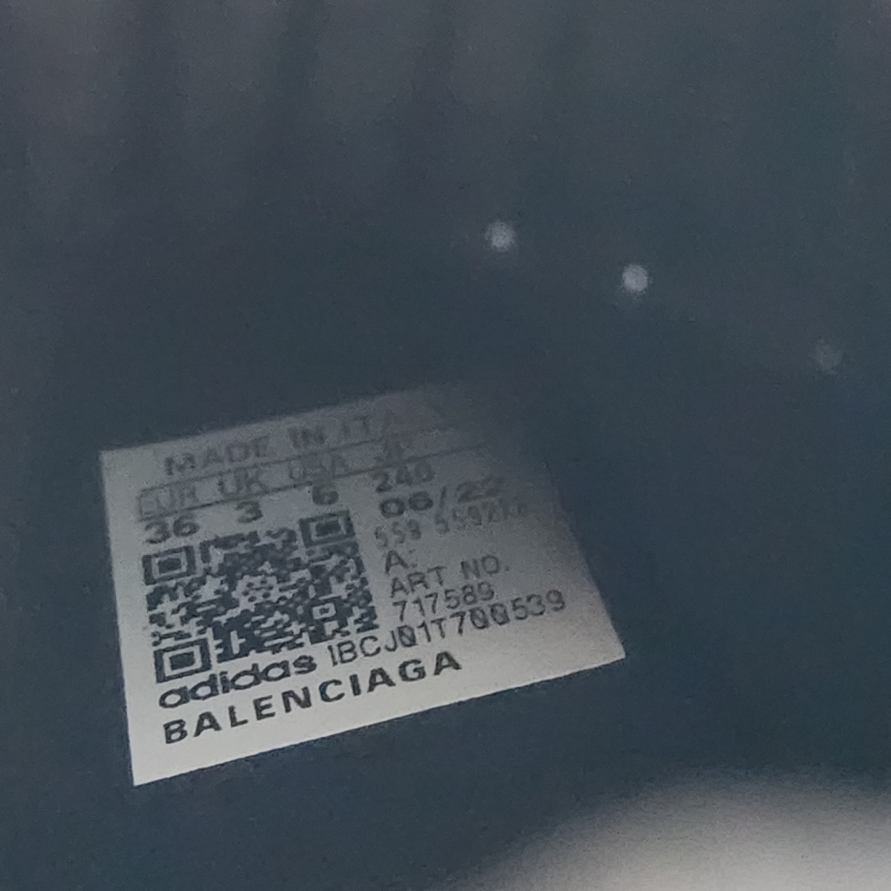 Authentic BALENCIAGA Speed LT Sock Sneakers‎ Adidas Collaboration Black & White - Picture 6 of 8